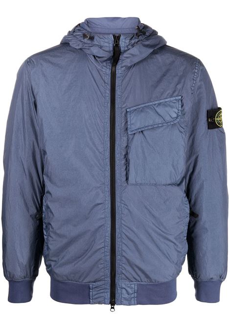 giubbino imbottito con zip in nylon blu avion STONE ISLAND | 771540723V0024